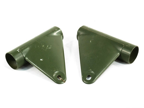 Satz - Scheinwerferhalter (D=35,00mm, Teleskopgabel mit Aluminium-Gleitrohr) "NVA grün" MZ TS250/1