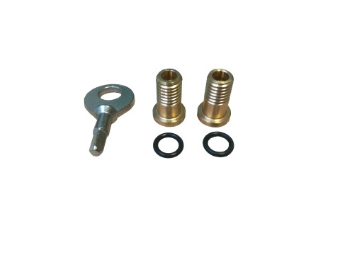 Satz - Absperrschrauben, Sicherungsring, Schlüssel (Vierkant) Werzeugkasten BMW R3, R4, R35, R35/1