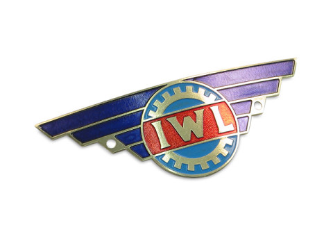 Schriftzug "IWL"  gewölbt (Plakette aus Aluminium) IWL SR56 Wiesel, SR59 Berliner Roller