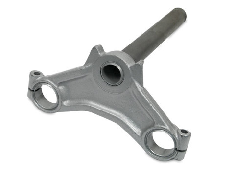 Gabelführung - Unterer Klemmkopf für Telegabel mit Führungsrohr D=35,00mm Steuerrohr M30x1,5 (silber) MZ TS125, TS150