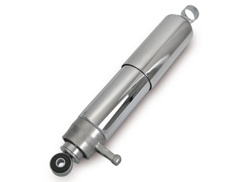 Federbein hinten links mit Chromhülsen (Abstand Auge 360,00mm) MZ ES125, ES150, ES175/2, ES250/2, ETS125/1, ETS150/1, ETS250 Trophy Sport, TS250, TS250/1, ETZ125, ETZ150, ETZ250
