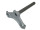 Gabelführung - Unterer Klemmkopf für Telegabel mit Führungsrohr D=32,00mm Steuerrohr M30x2 (silber) MZ TS125, TS150