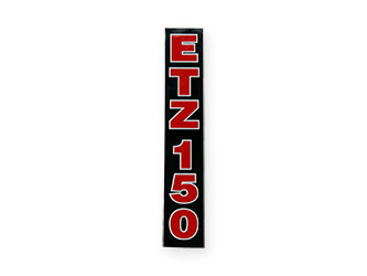 Schriftzug (Folie) "ETZ 150" für Telegabel, schwarz mit roter Schrift MZ ETZ150