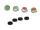 Satz - Glas für Kontrollleuchte komplett (4 x Zierring verchromt, 4 x Gumiring,1 x Glas rot,1 x Orange, 2 x grün) (12 teilig) IWL SR59 Berliner Roller