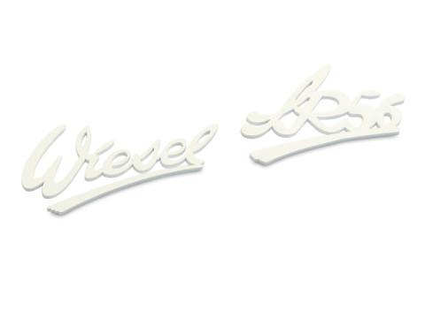 Satz - Schriftzug "Wiesel" und "SR56" (Plakette aus Kunststoff) (2 teilig) IWL SR56 Wiesel