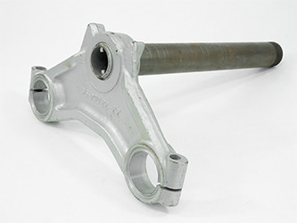 Gabelführung - Unterer Klemmkopf für Telegabel mit Führungsrohr D=35,00mm Steuerrohr M30x1,5 mit Nut (silber) MZ TS250/1