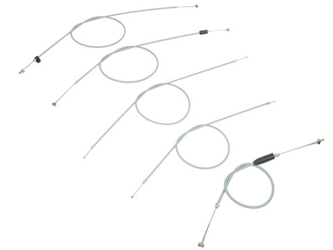 Satz - Bowdenzüge komplett (Lenker flach) grau (5 teilig) MZ ES125, ES150