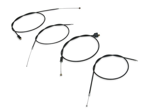 Satz - Bowdenzüge komplett (Lenker flach) schwarz (4 teilig) MZ TS250, TS250/1