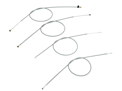 Satz - Bowdenzüge komplett (Lenker flach) grau (5 teilig) MZ TS125, TS150