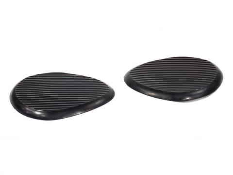 Satz - Kniekissen (links und rechts) Gummi, schwarz (für Tankvolumen 17,50 Liter) MZ TS250, TS250/1