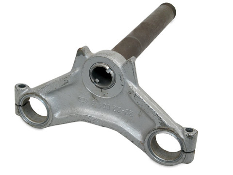 Gabelführung - Unterer Klemmkopf für Telegabel mit Führungsrohr D=35,00mm Steuerrohr M30x1,5 ohne Nut (silber) MZ TS250/1