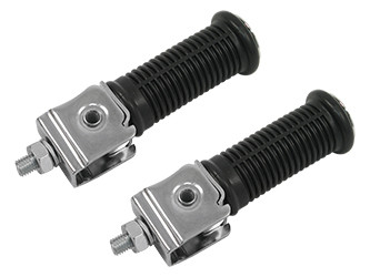 Beifahrerfußrasten / Soziusfußrasten im Satz (2 Stück) schwarz / verchromt (Original-Design) MZ ES175/2, ES250/2, ETS250, TS250, TS250/1, ETZ125, ETZ150, ETZ250, ETZ251, ETZ301