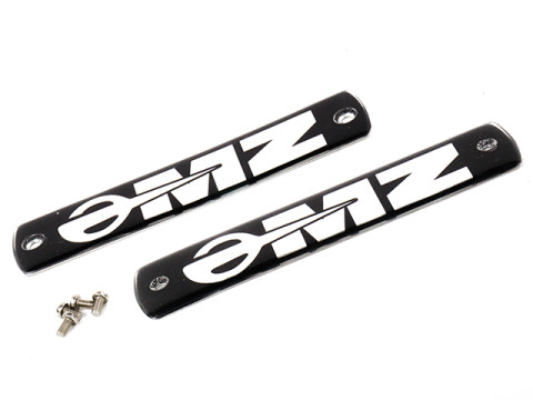 Satz - Schriftzug "MZ" Tank (2 x Plakette + 4 x Schraube) (6 teilig) MZ ETS125/1, ETS150/1, TS125, TS150, TS250