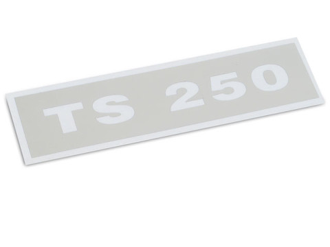 Schriftzug (Folie) "TS 250" chrom negativ für Seitendeckel MZ TS250