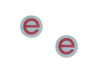 Satz - Schriftzug (Folie) silber / rot für Seitendeckel (2 teilig) MZ ETZ250, ETZ251, ETZ301