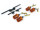 Satz - 4x Blinker Mini orange Rückteil schwarz + 3 x Blinkerträger schwarz MZ ETZ125, ETZ150, ETZ250 (mit E-Prüfzeichen)