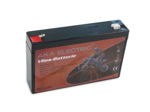 Batterie 6V 7,2Ah (AKA Electric) Vliesbatterie wartungsfrei