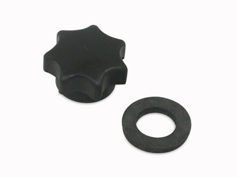 Sterngriffmutter (hoher Typ) mit Gummischeibe schwarz MZ ES175/2, ES250/2, ETS250 Trophy Sport, TS250, TS250/1