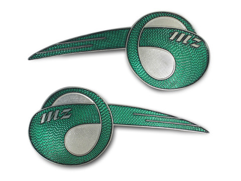 Satz - Plakette / Emblem "MZ" Aluminium (2 teilig) MZ BK350