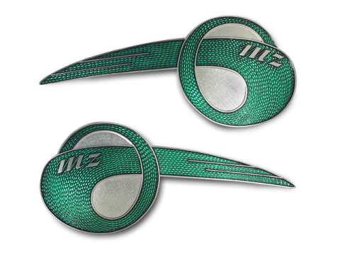 Satz - Plakette / Emblem "MZ" Aluminium (2 teilig) MZ RT125