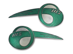 Satz - Plakette / Emblem "MZ" Aluminium (2...