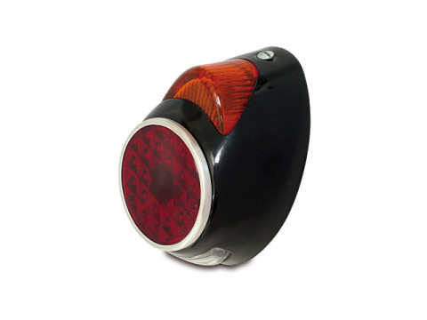 Rücklicht / Rückleuchte mit Bremslicht (oval) schwarz MZ BK350