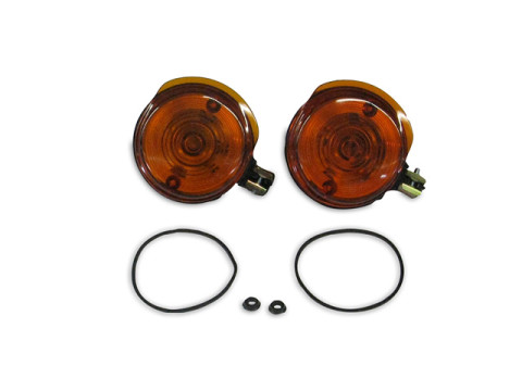 Satz - Blinker D=80,00mm gelb (rechts und links) vorn (E-Prüfzeichen) (6 teilig) MZ ETS125/1, ETS150/1, TS125, TS150, TS250, TS250/1, ETZ125, ETZ150, ETZ250, ETZ251, ETZ301