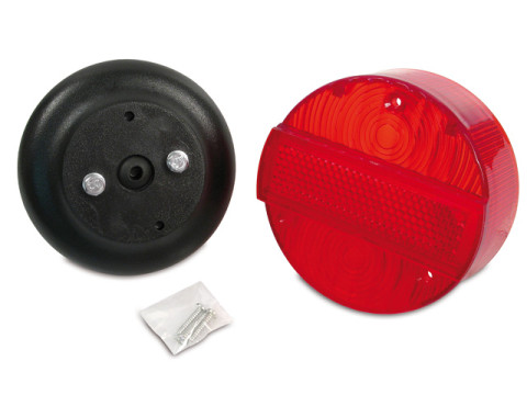 Rücklicht - Bremsschlußkennzeichenleuchte rot D=120,00mm (3 Schrauben) mit KZB (E-Prüfzeichen) MZ TS, ETZ125, ETZ150, ETZ250