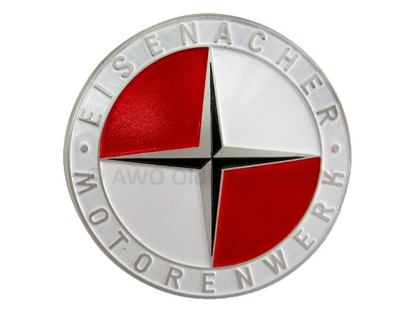 Emblem,Rahmenemblem Tank im Satz Rot/Weiß mit Gewindestiften für EMW R35/2 R35/3