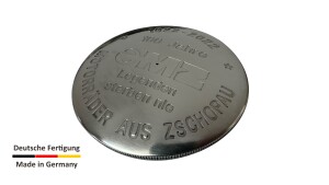Tankdeckel Ø 60 mm „100 Jahre MZ“ Sonderedition poliert Aluminium MZ