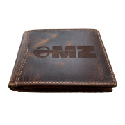 MZ Geldbörse Echtleder mit Logo Gravur – Hoch- & Querformat, Braun & Grau