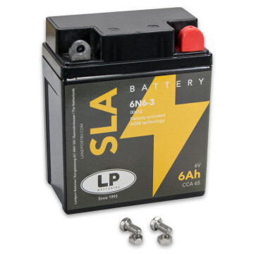 Vliesbatterie 6V 6,0Ah AGM wartungsfrei – 6N6-3 „CCA 65“