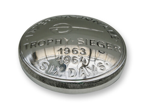 Tankdeckel Ø60mm „Trophy 1963/1964“ Alu poliert – MZ