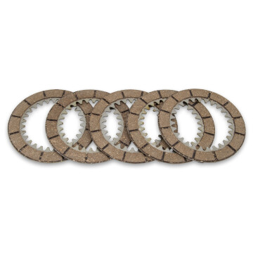 Kupplungsscheibe / Reibscheibe / Innenlamelle mit Reibbelag (Satz 5 Stück) Maß 3,40mm (+/-0,1mm) alte Stahlkupplung MZ ES175, ES175/1, ES250, ES250/1, ES300, TS250, TS250/1, ETZ250, ETZ251, ETZ301