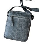 Herren Tasche (Echtleder) "MZ Wappen" Gravur – grau