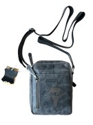 Herren Tasche (Echtleder) "MZ Wappen" Gravur – grau